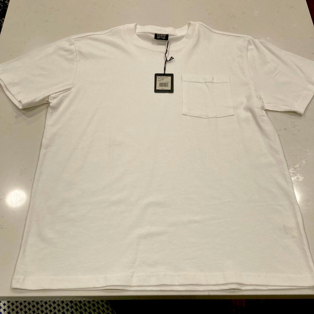 Filson White Pocket Shirt Outfitter Solid Shirt